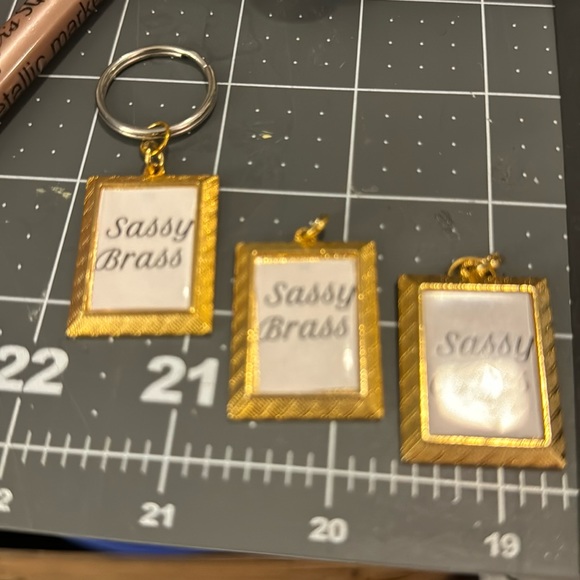 Gold Tone Photo Frame Keycain/Pendant/Bracelet (set of 3) - Picture 2 of 3